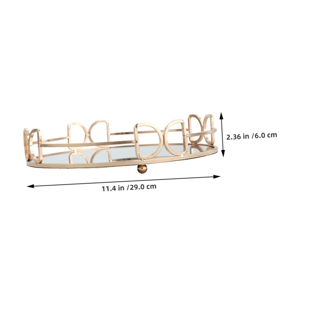Uonlytech Bandeja Decorativa de Metal Dorada Estilo Nórdico Espejo Resistente para Guardar Joyas y Cosméticos, Uso Múltiple en Fiestas y Festivales