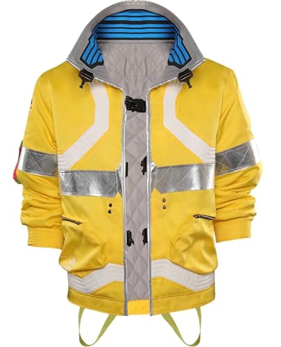 Deboyar Motorcyclist Cosplay Costume Jacket Adult Anime Yellow Coat Sweatshirt Zipper Outfit Men Women Printed Top (Yellow Medium)