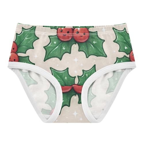 Holly Sprig Girls' Underwear Moisture Wicking Comfort Color for Baby Girls in Sizes 2T,3T, 4T, 5T, 6Y and 8Y