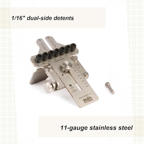 Image of JessEm 08356 1 /4 inch Stainless Steel Dowelling Jig with Angle Guide Precision Woodworking Joinery Tool for Edge, Face, and Corner Dowels
