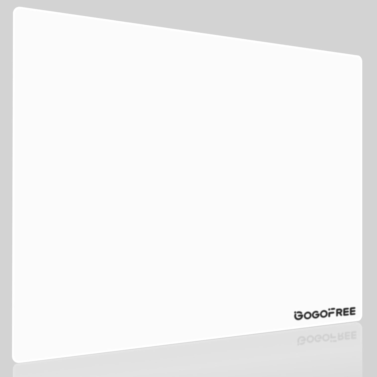 White Glass Mousepad, Large Tempered Glass Hard Mouse Pad, Ultra Smooth Surface with Improved Precision and Speed for FPS & MOBA (19.7" L x 15.7" W)