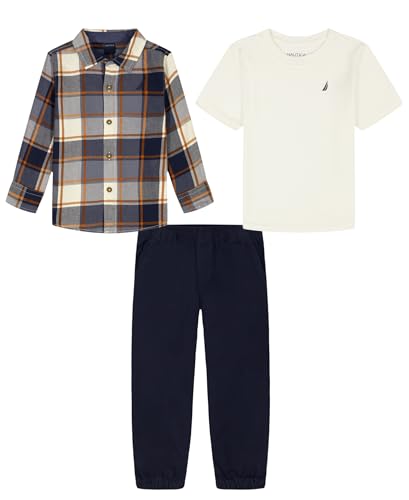 Nautica baby-boys 3pc Woven Shirt Pant Set