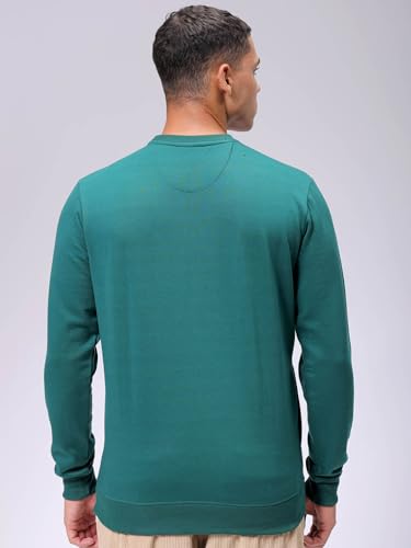 Image of The Indian Garage Co Men Regular Fit Solid Crew Neck Overhead Sweatshirt