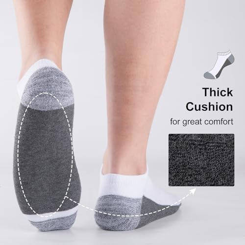 COOVAN Men Athletic Ankle Socks 12 pack Low Cut Short Cushion Casual Sock（12 pairs）3