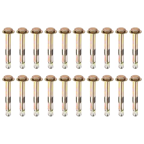 Image of M METERXITY 20-Pack Hex Expansion Bolt, M8x70mm Colored Galvanized Iron-Carbon Steel External Hex Expansion Bolts, Anti-Corrosion Metal Bolt for Concrete /Dry Brick /Block Walls