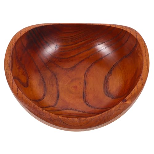BESPORTBLE Cuenco de Madera de Azufaifo en Forma de Lingote, Tazón Apilable para Aperitivos y Frutas, Diseño Japonés, Fondo Antideslizante, Ligero y Práctico para Cocina y Restaurante