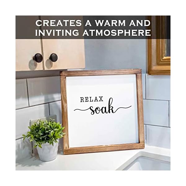 Relax soak unwind sign 12×12 inchsoak wash relax sign decor relax sign wall decor relax soak unwind wall art bathroom bathroom decor wall art relax wood sign bathtub relax sign  urban country home decor