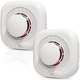 Smoke Alarm 2 Pack,Smoke Detector for Home with Test Button & Silence Button,Fire Alarm with LED Indicator,Ionization Smoke Alarm Battery Operated