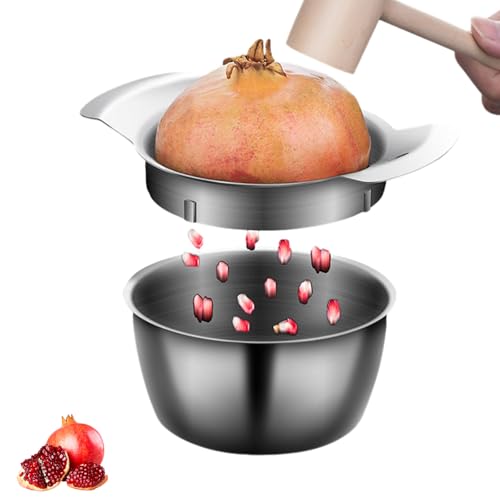 Strumento per Sbucciare Il Melograno in Acciaio Inox 304, Strumento per La Rimozione Degli Arilli Del Melograno per Kicten, Sbucciatore per Melograno Facile Da Pulire (Argento, 1PC)