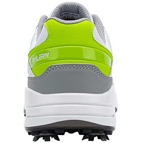 Fenlern Men's Golf Shoes Non-Slip Water-Resistant Lightweight, White Green 14 #TOP4