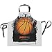LUCKYEAH - Delantal de baloncesto con dos bolsillos, personalizable para mujeres, hombres, cocineros, barbacoas, restaurantes, casas, cafeterías, etc.