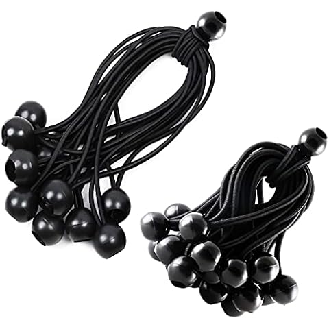 Bungee Cord with Ball Pack of 20 Rubber Tensioners Elastic Bands Expander Loops for Tents Tarpaulin Tensioners Tent Rubbers Banner Gazebos Tarpaulin Holder Cover