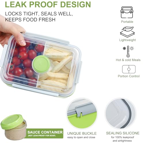 47oz Salad Lunch Container To Go, 3 Pack Salad Bowls Bento Lunch Boxes - image 4