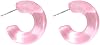 Acrylic Mottled Resin Hoop Earrings Assorted Chunky Lightweight Bohemian Thick Circle Statement Earrings for Women