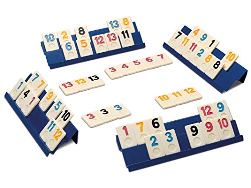 Cayro – Rummi – ab 8 Jahren – klassisches Modell – lustige Brettspiele für Kinder und Erwachsene – 106 Teile, 1 Stofftasche und 4 Ständer – 2 bis 4 Spieler – Bild 3