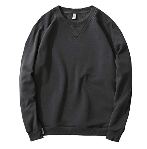 Preisvergleich Produktbild LaiYuTing Einfarbiger Herrenpullover mit Rundhalsausschnitt für Herbst und Winter