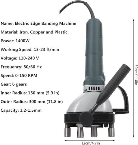 Portable Electric Duct Edge Pressing & Sealing Machine, 1400W Seam Locker for Round & Square Pipes, 4-10M/min, Ideal for Straight, Curved & Shaped Ducts (0.8-1.25MM)