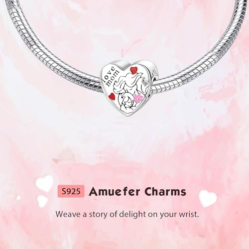 Image of Mothers Day Birthday Number Love Family Friendship Graduation Auntie Grandma Dad Mom Charms for Pandora Bracelets Necklaces, Gifts Women, for Anniversary Valentines Christmas