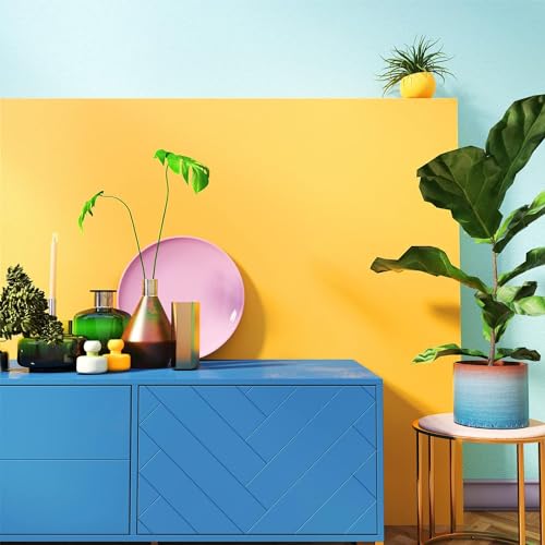 Image of Dark Yellow Solid Matt Peel and Stick Wallpaper Contact Paper Wallpaper Modern Self Adhesive Wallpaper Decorative Removable 16 x 60 Inch