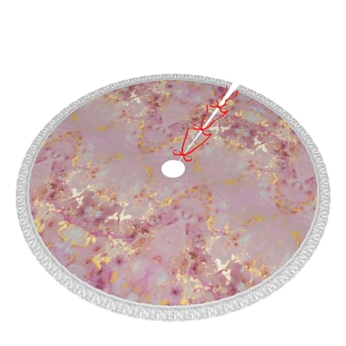 Jupe de sapin marbre rose : cachez le pied de votre arbre - 4