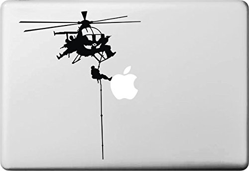 Vati hojas desprendibles Helicóptero de Rescate creativo Sticker Decal Skin Arte Negro para Apple Macbook Pro Aire Mac de 13 pulgadas "15" / Unibody 13 "15" pulgadas portátil