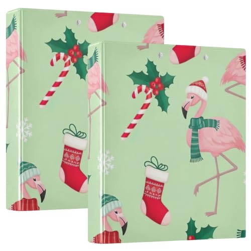 Classeur de Noël anti-feuilles volantes à 3 anneaux D avec poches
