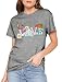 Happy Easter Shirts for Women Cute Live Floral Bunny Graphic T Shirt Casual Spring Tops Comfortable Tee(FU-Gray01,Small)