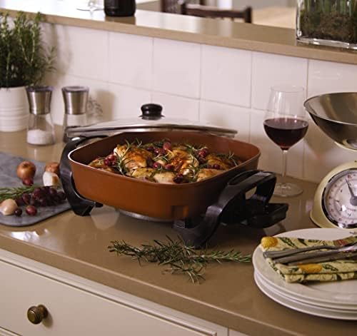 MySmartBuy Electric 5 in 1 Multi Cooker 3.5L - 240°C Non Stick 30cm Copper Multi Function Pan for Frying, Simmer, Sauté, Cooking and Serving - 1500W Portable Hot Plate Dish with Lid, (3205207)