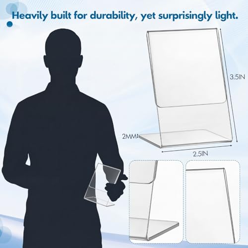 Ctosree 48 Pcs Acrylic L Shape Slant Desktop Photo Frame, 2.5 x 3.5 Inch by Ctosree - Used condition - Image 2