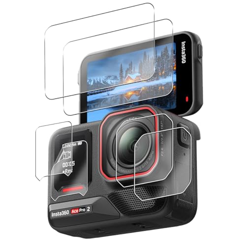 AQXNG 対応 Insta360 Ace Pro 2 保護フィルム ガラスフィルム 【6枚セット】 インスタ360 ace pro 2 用の フィルム 強化ガラス 画面保護 カバー 日本旭硝子製 硬度9H 耐衝撃 飛散防止 気泡ゼロ 貼り付け簡単 Ins