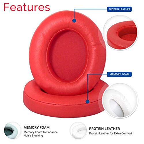 Memory Foam Replacement Earpads Ear Pad Ear Cushions For Beats Studio 2.0/3.0 Wired And Wireless Ear Headphones Over Ear Headphones (Red) #TOP16