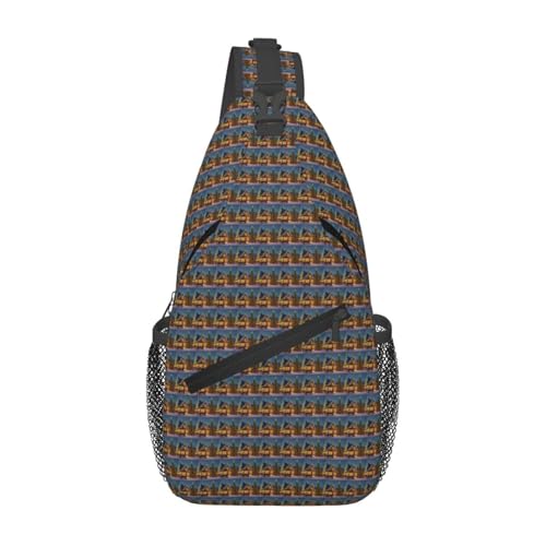 Sac à dos à bandoulière pour les marchés de Noël motif village festif homme