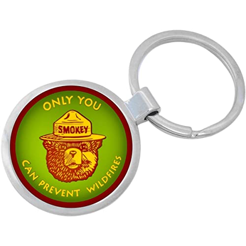 NewCharms Smokey Bear Only You Can Prevent Wildfires Keychain Featuring