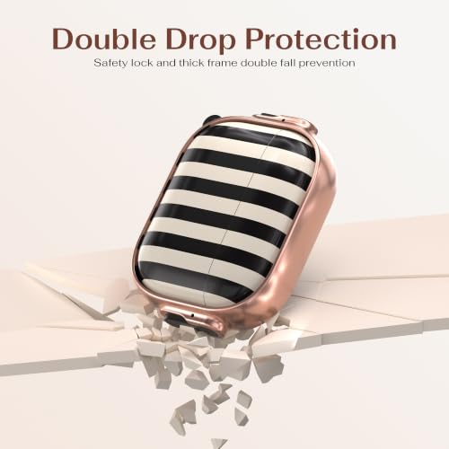 Image of for AirPods Pro 3rd Case with Safety Lock, Magsafe Compatible,Black Stripes | Double Secure Lock,Drop Protection,Two-Piece Design,with Gold Keychain, Anti Lost, Dustproof, Cute AirPod Pro 3 Case