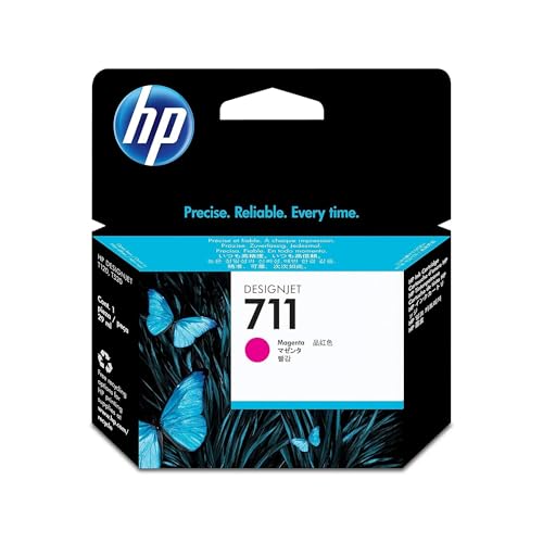 HP 711 Magenta 29-ml CZ131A, Cartuccia Originale con Inchiostro HP Ink, compatibile con Stampanti Plotter HP DesignJet T120, T125, T130, T520, T525, T530 e Testina di Stampa DesignJet HP 711