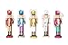 Wooden Glitter Nutcracker Ornament Set by Clever Creations | Christmas Nutcrackers in Red, Blue, White, Yellow and Pink | Perfect for Any Christmas Tree | String Hangers Included | 5 Pack | 6" Tall
