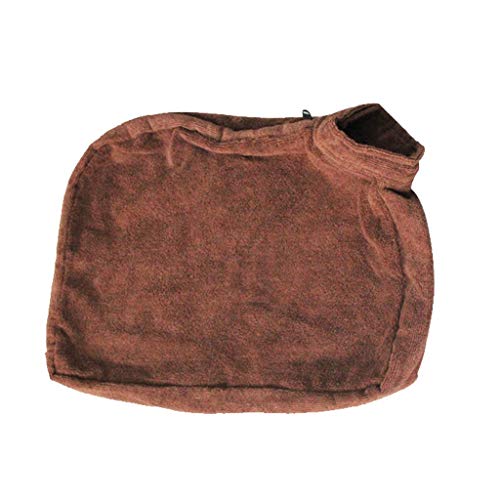 Tubayia Mikrofaser Hundebademantel Schnell Trocknend Haustier Katze Hund Bademantel mit Reißverschluss (L)