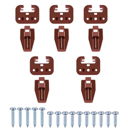 5 sets for kenlin Drawer Slide Track Guide Glide - Replacement Parts for Dressers and Nightstands - Bottom Mount - Brown (5)
