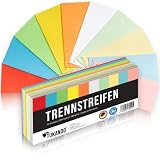 200 Trennstreifen in 10 Farben [MADE IN GERMANY] 180 g/m Trennstreifen für Ordner A4 als Organizer, Trennkarten, Trennlaschen & Aktentrenner