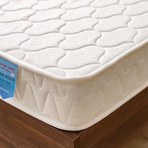 Danube Home Orthopedic Medicated Firm Foam Mattress | Firm Feel | Queen Bed Mattress | Ortho Medical | Spine Balance For Pressure Relief | L200xW150 cm | Thickness 15 cm - White