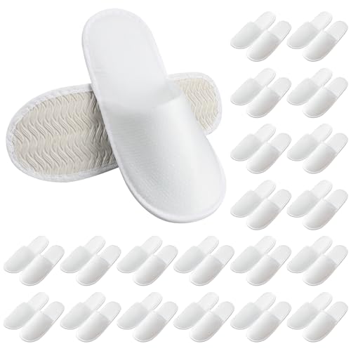 PORFOYO 20 Pièces Pantoufles D'hôtel, 5 Mm Paires De Pantoufles Portatives, Chausson Spa Hotel Lavable, Pour Hôtels Et Spa Maison Voyage
