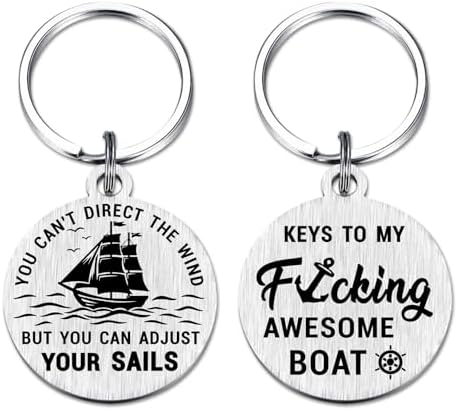 DGXMD Funny Boat Owner Gifts – Engraved Metal Boat Captain Keychain – Nautical-Themed Gift for Boaters, Sailors, & Fishermen on Birthdays Christmas