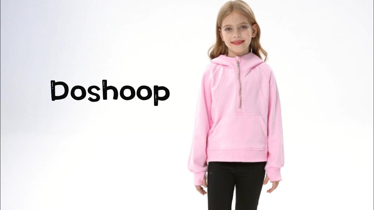 Amazon.com: Doshoop Girls Half Ziper Collar Cropped Hoodies Long