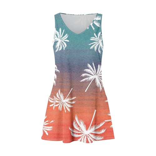 Image of Summer Dresses for Women 2026 Casual V Neck Sleeveless Sundresses Boho Beach Tank Dresses with Pockets
