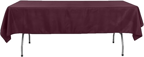 Miniatura 7 de Efavormart - Mantel rectangular de poliéster, 54 x 96 pulgadas, color borgoña, para banquete, boda, fiesta, restaurante