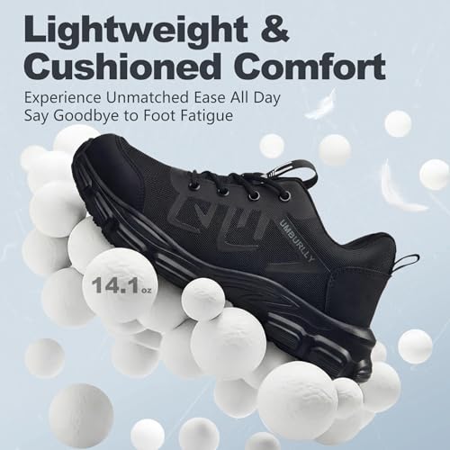 Image of Hogent Steel Toe Shoes for Men Lightweight Comfortable Non Slip Work Shoes Women Puncture Proof Safety Sneakers for Industrial Construction & Daily Life