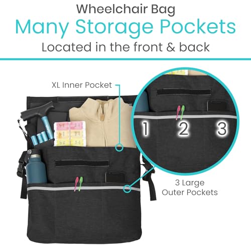 image for Vive XL Wheelchair Accessories Bag - Waterproof, Scratch-Resistant, Do