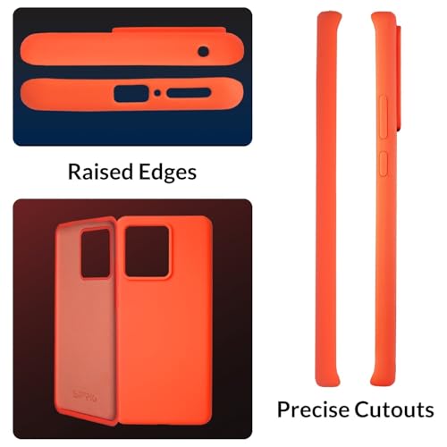 Image of SPRIG Compatible with Moto Edge 40 Premium SilkTone (Liquid Silicone) Back Cover Drop Tested Shock Proof Mobile Case for Men, Women, Boys and Girls with Camera Protection (Orange)