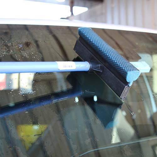Ettore Scrubber Metal Handle Auto Squeegee, 3" X 7.8" X 22", Blue #TOP2