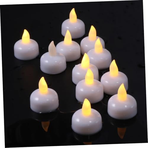 12 Velas flotantes LED impermeables de plástico blanco con batería para decoración 3